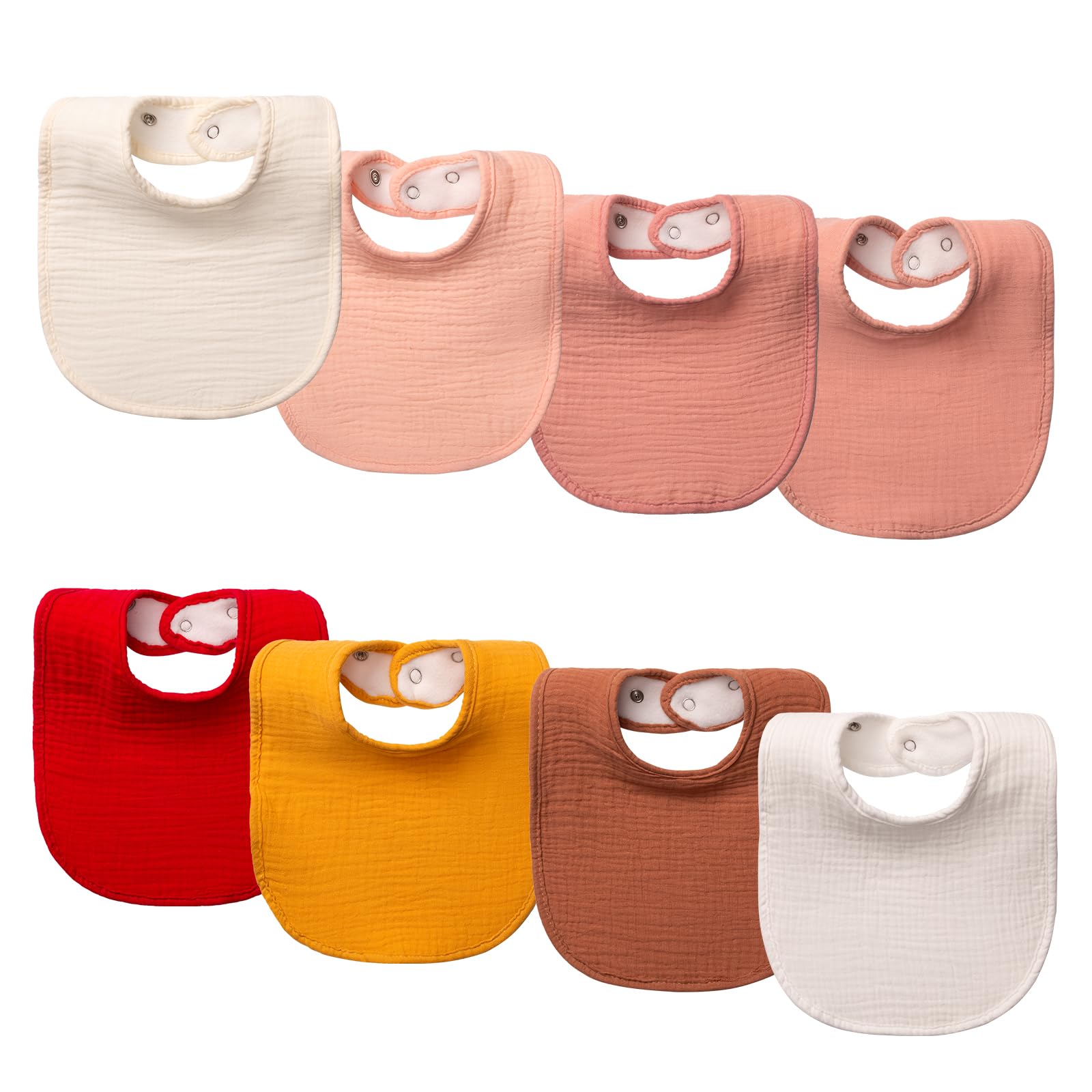 COOROBIN muslin bibs front view with soft cotton and neutral colors.