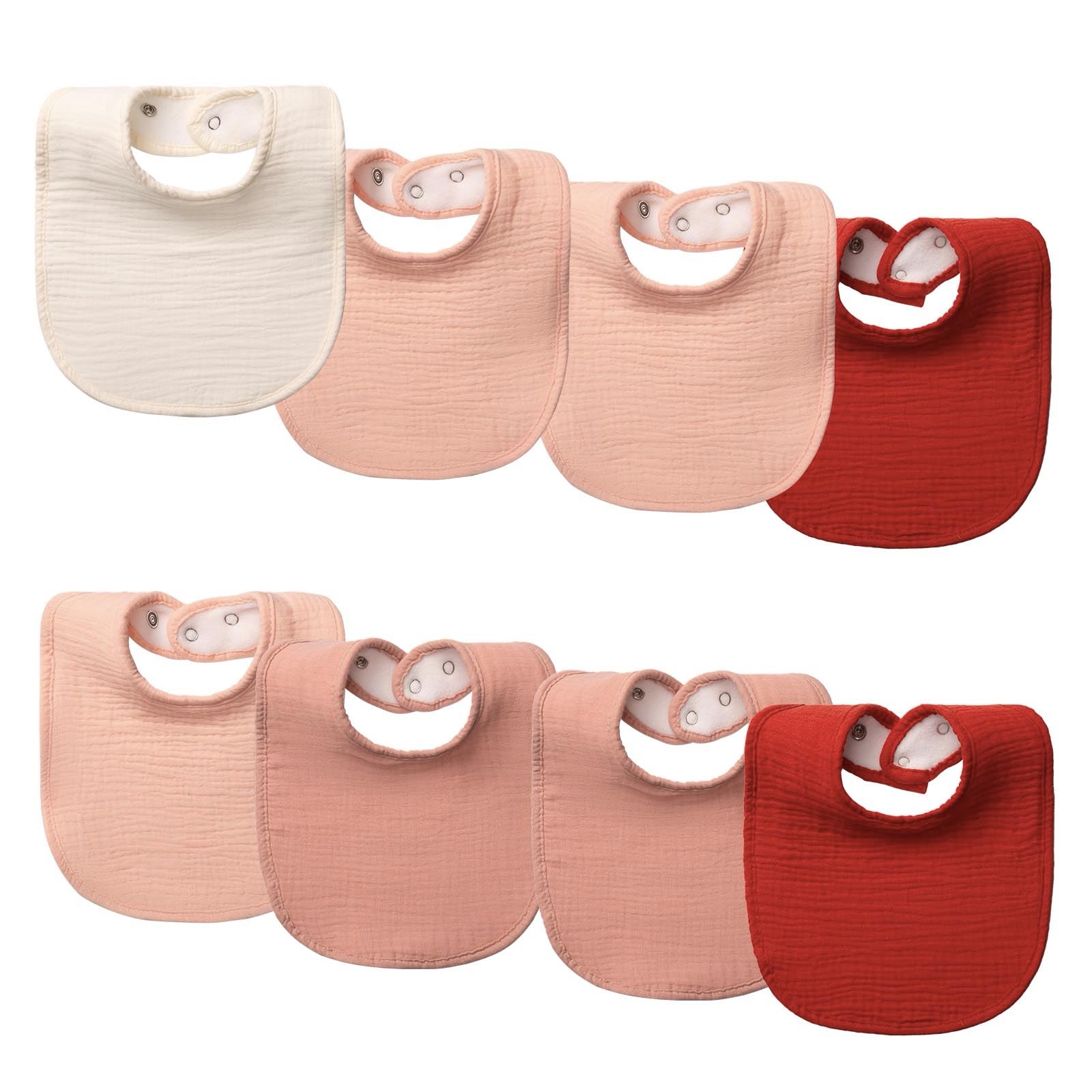 COOROBIN muslin baby bibs front view with soft cotton and quick-dry comfort