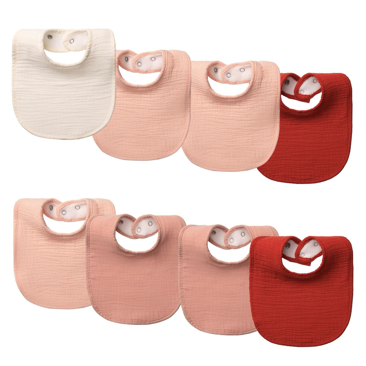 COOROBIN muslin baby bibs front view with soft cotton and quick-dry comfort