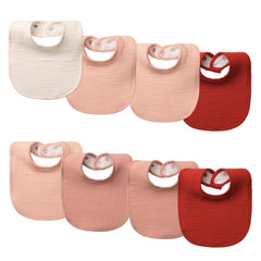 COOROBIN muslin baby bibs front view with soft cotton and quick-dry comfort