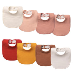 COOROBIN muslin bibs front view with soft cotton and neutral colors.