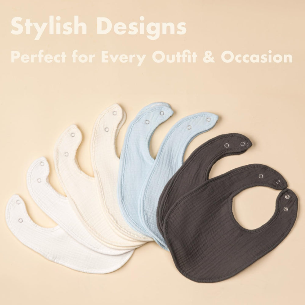 COOROBIN bibs with hypoallergenic seams for gentle skin contact