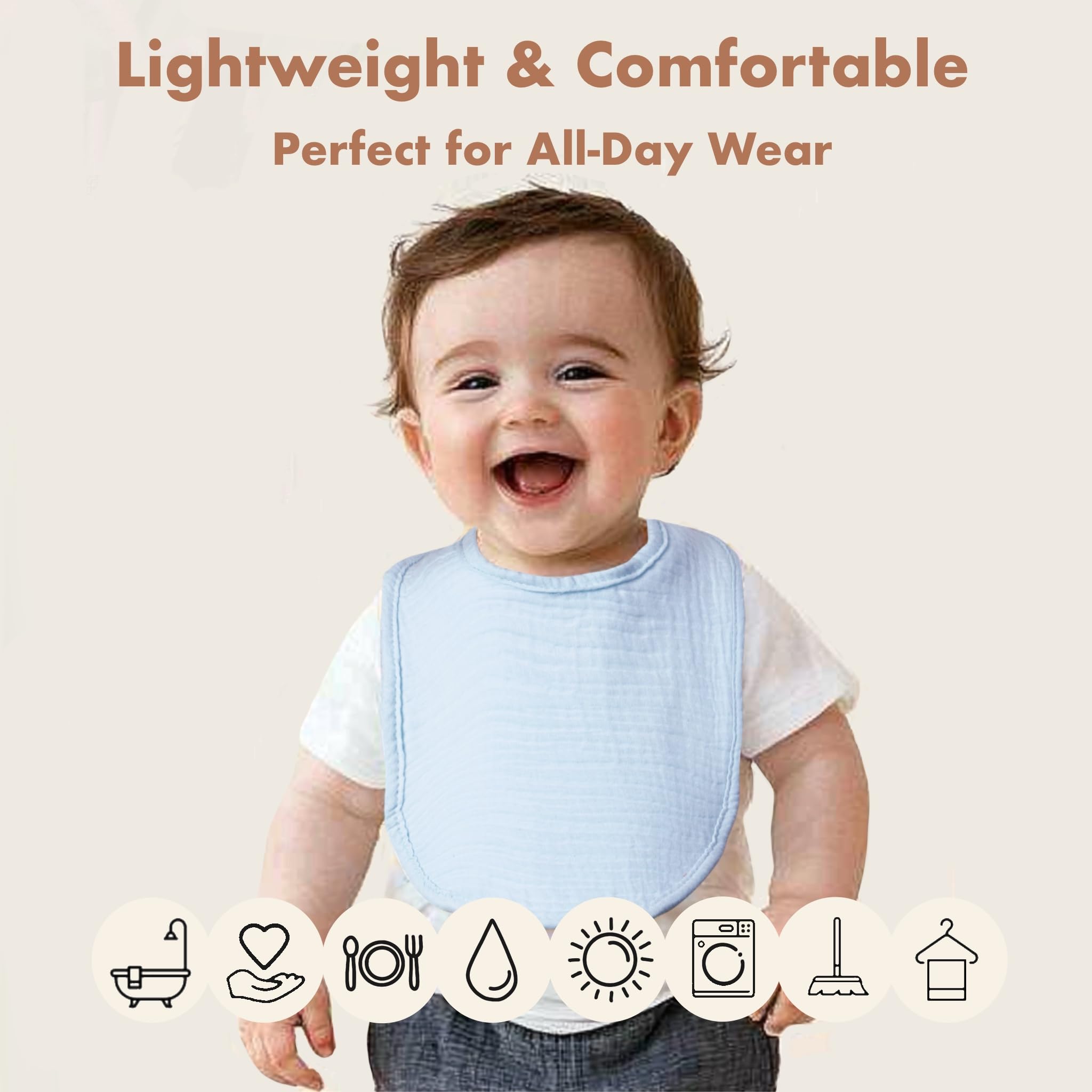 COOROBIN versatile bibs for drool, feeding, teething, and burping.