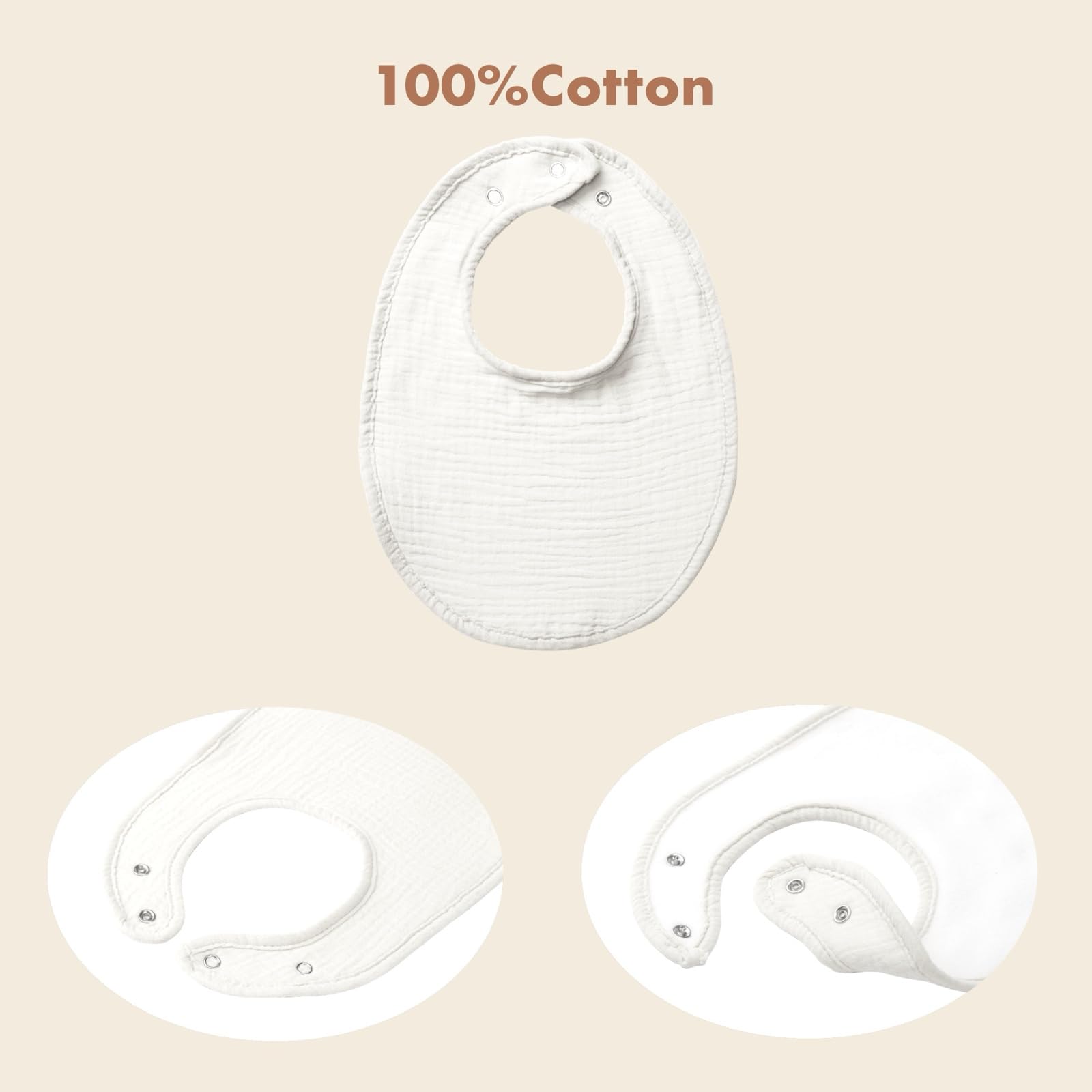 COOROBIN muslin baby bibs in neutral colors for versatile outfits