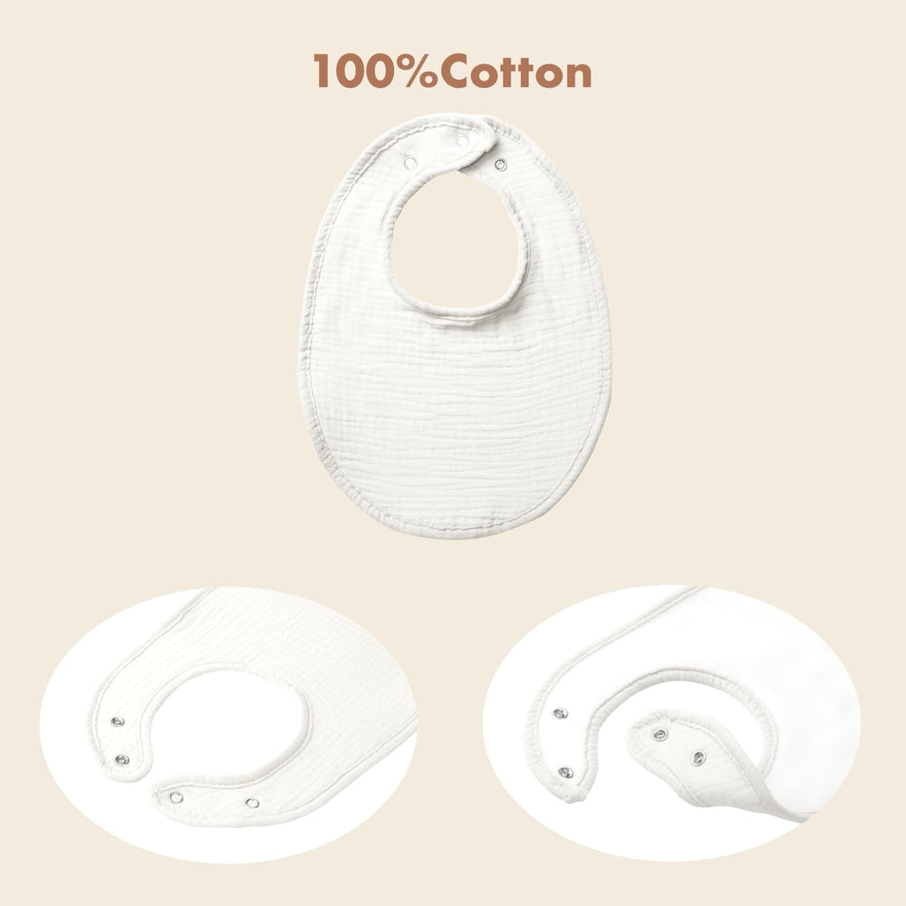 COOROBIN muslin baby bibs in neutral colors for versatile outfits