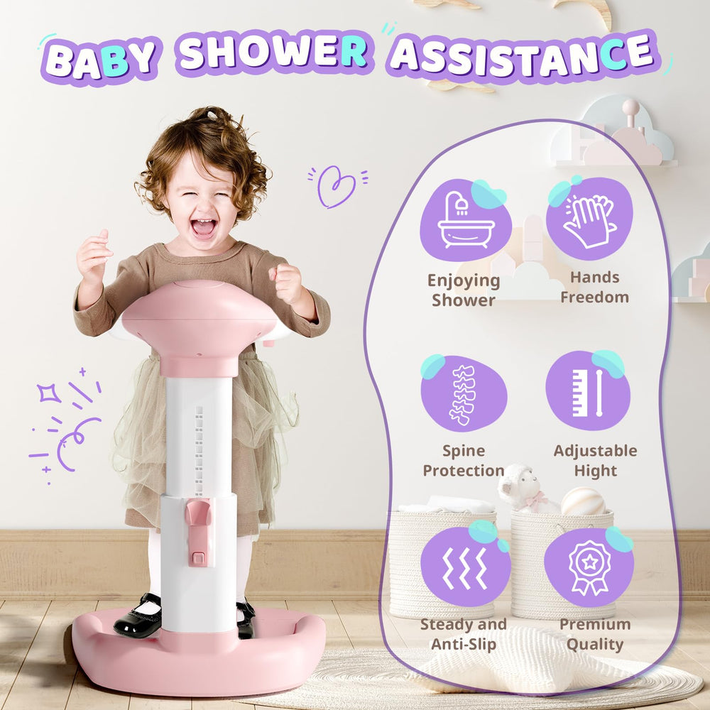 COOSEYA Adjustable handle aids diaper changes and cleaning while the child stands.