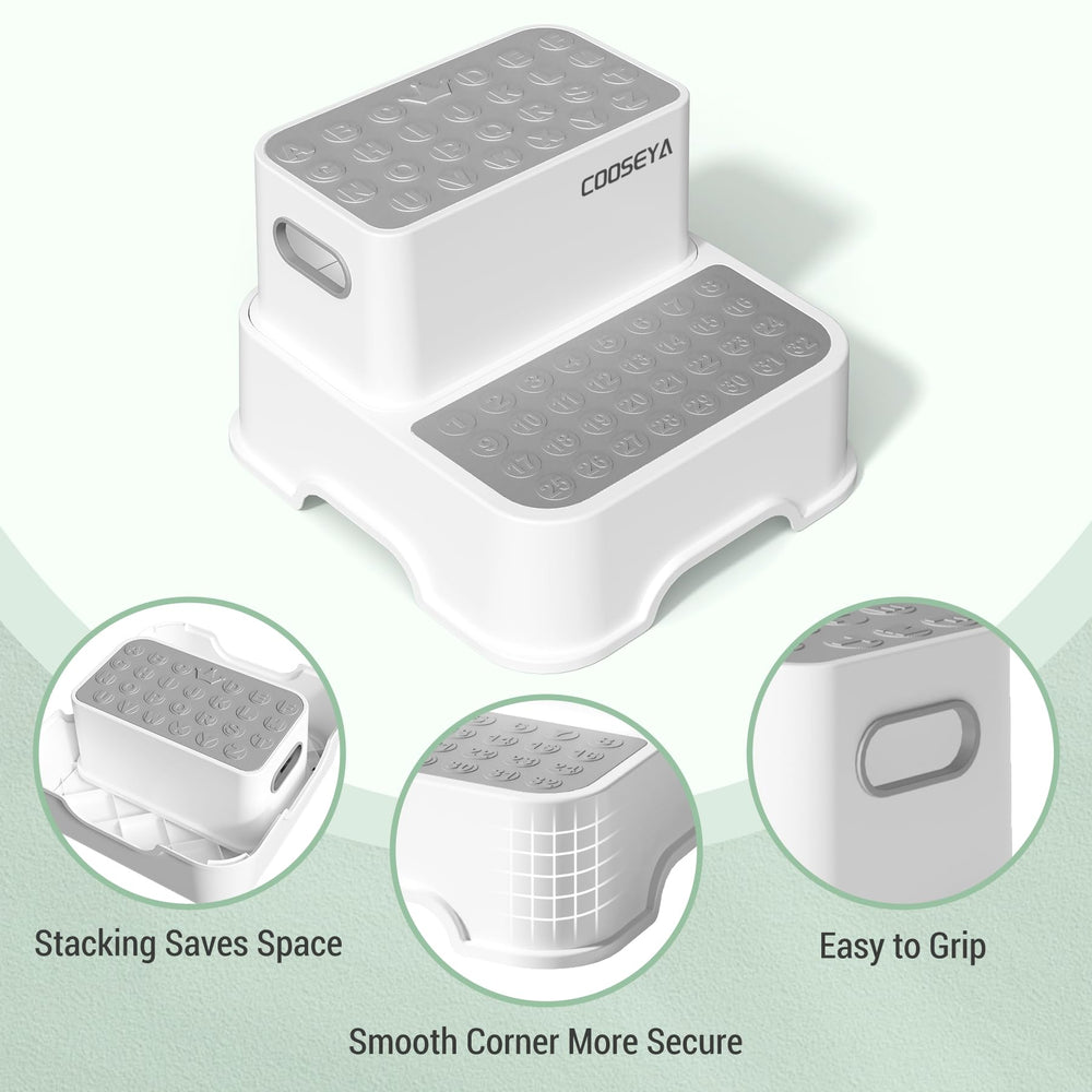 COOSEYA double-layer stool helps kids reach sinks and toilets with ease.