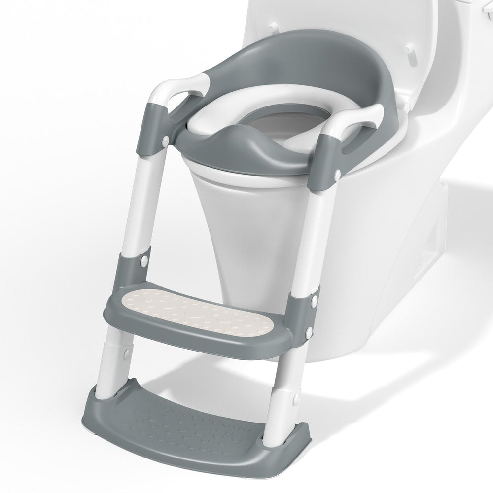 COOSEYA potty training seat front view with safety handles for safe climbs.