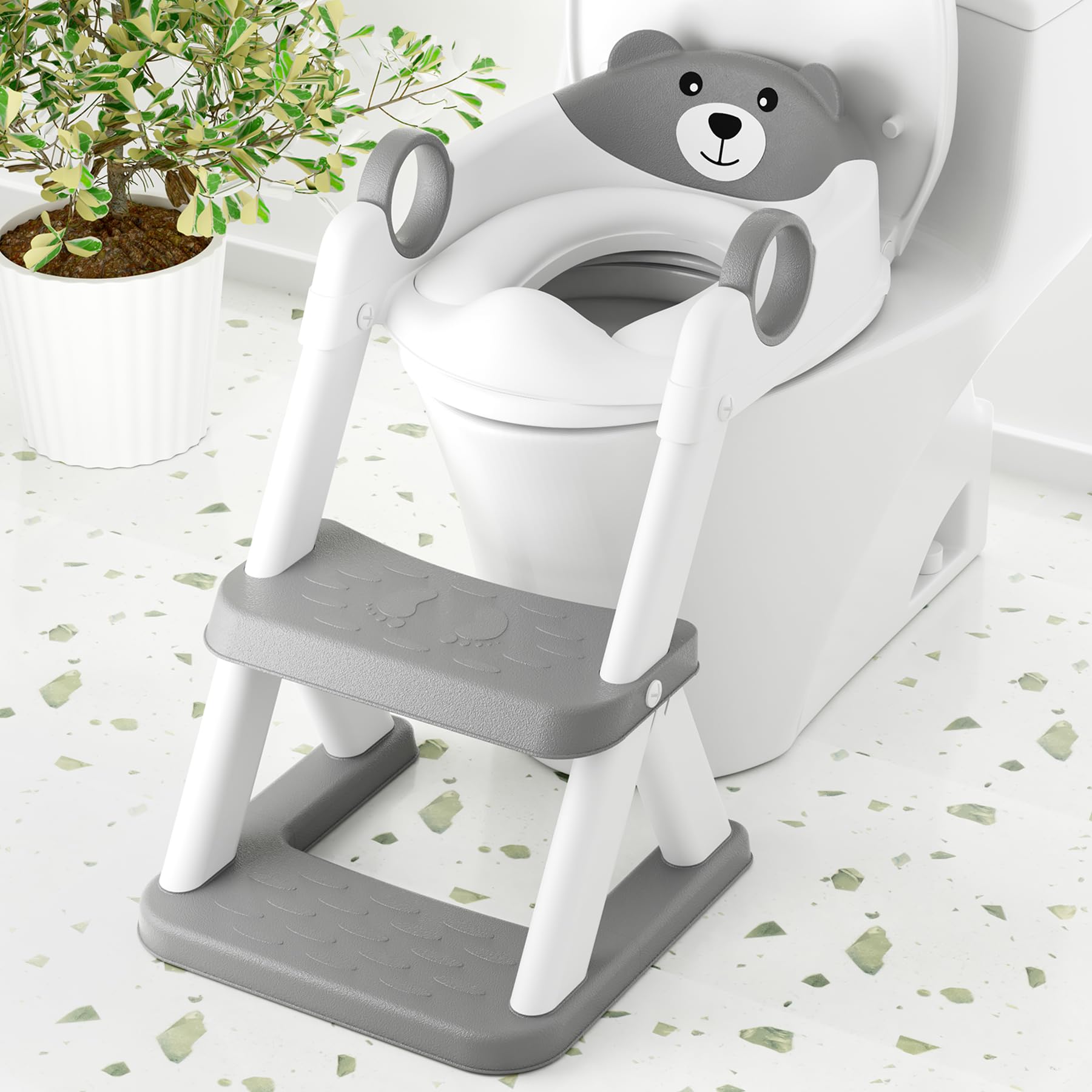 COOSEYA toilet seat with a stable triangular frame for safer climbs.