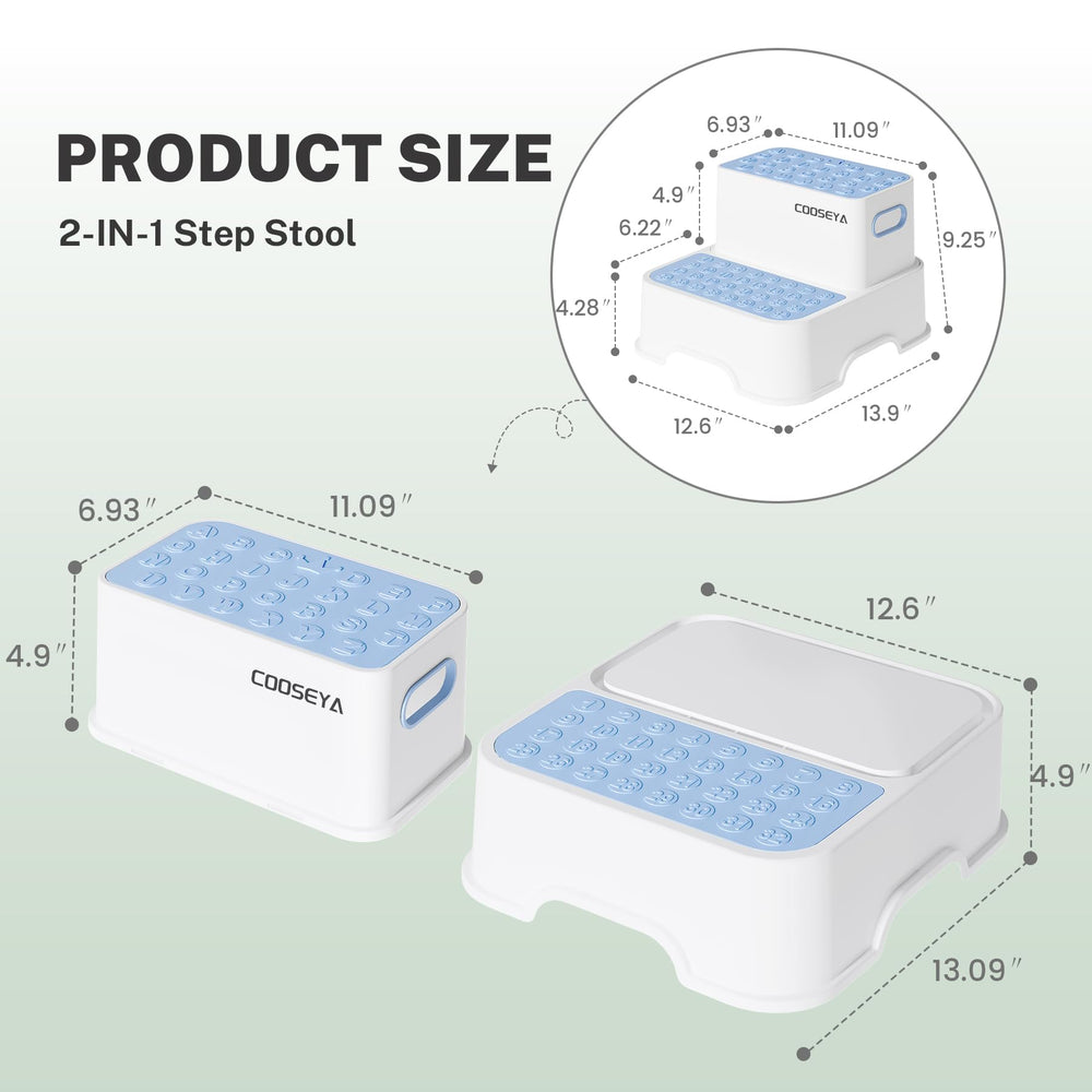 Lightweight COOSEYA stool blue is compact and portable for small spaces