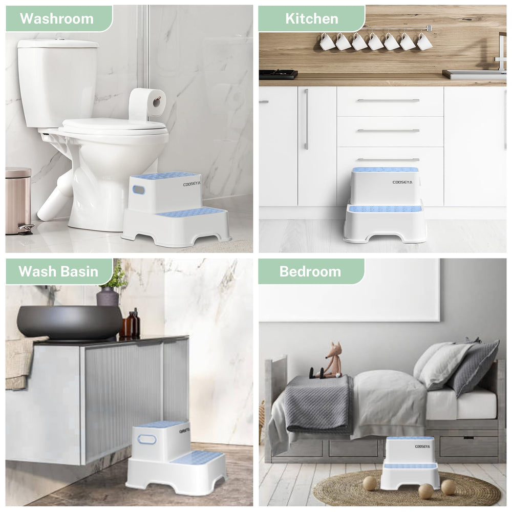 COOSEYA blue stool supports potty training and higher reach scenarios