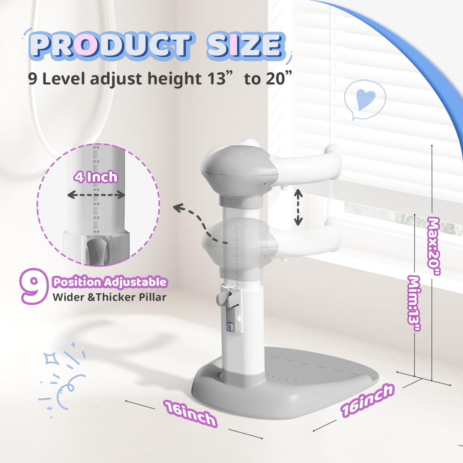 COOSEYA water drain holes handles allow quick drainage and cleanup after baths.