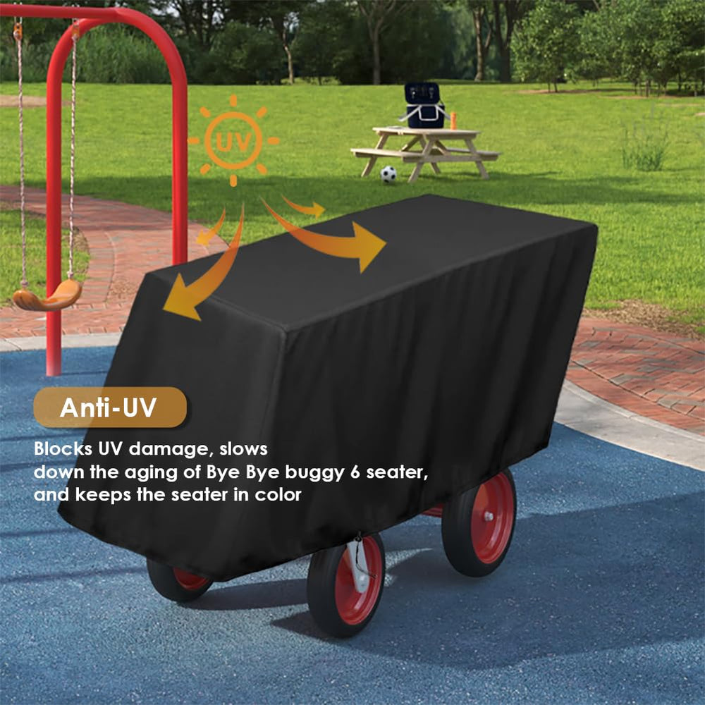 COOSOO waterproof fabric shields the stroller from rain outdoors.