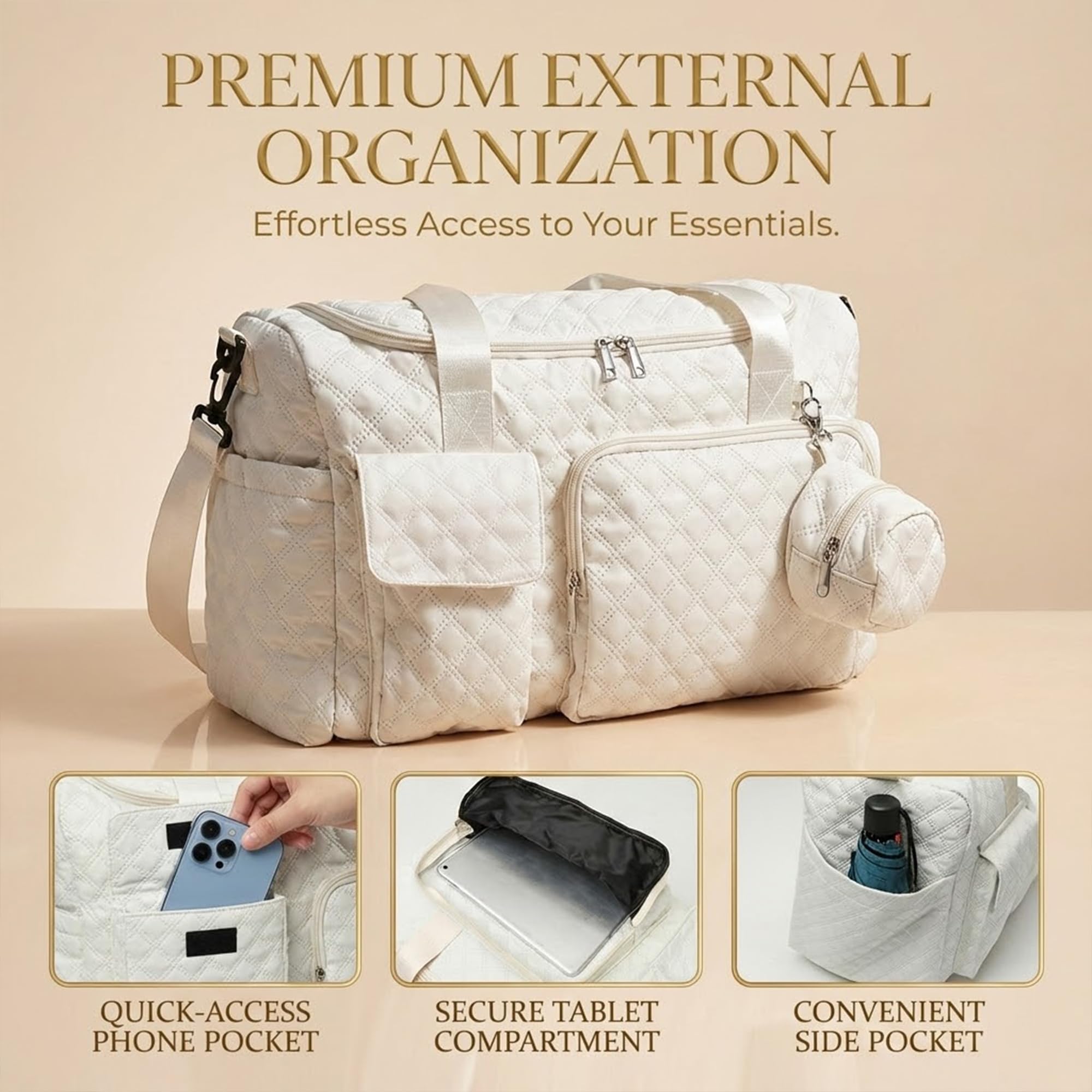 coowarmbutb nine-pocket design keeps essentials organized for easy packing on trips.