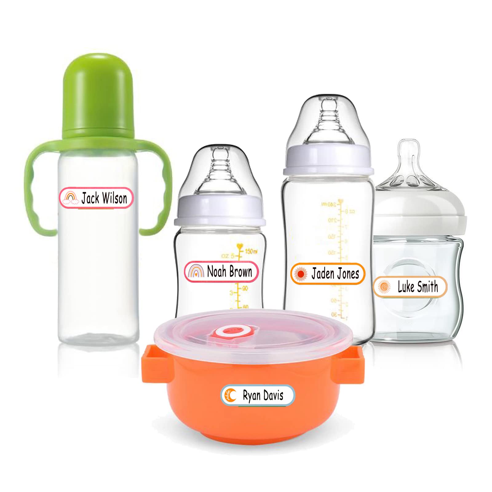 Coowayze multi-surface labels stick to glass, plastic, metal, and wood for easy tagging