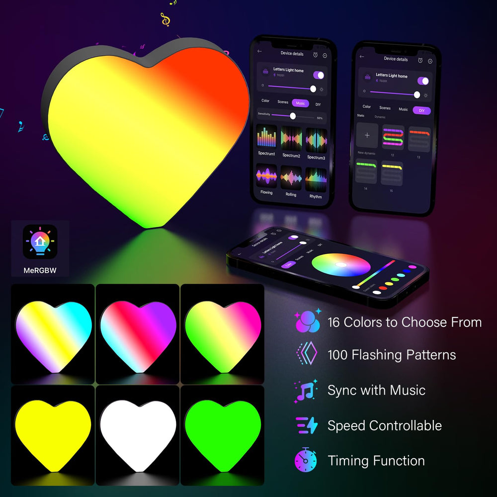 Coplsdors smart app control LED letters offer extensive color options