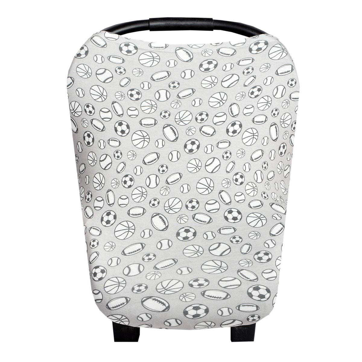 Copper Pearl 5-in-1 car seat cover used as nursing shield for privacy