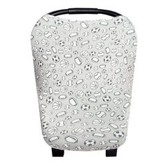 Copper Pearl 5-in-1 car seat cover used as nursing shield for privacy