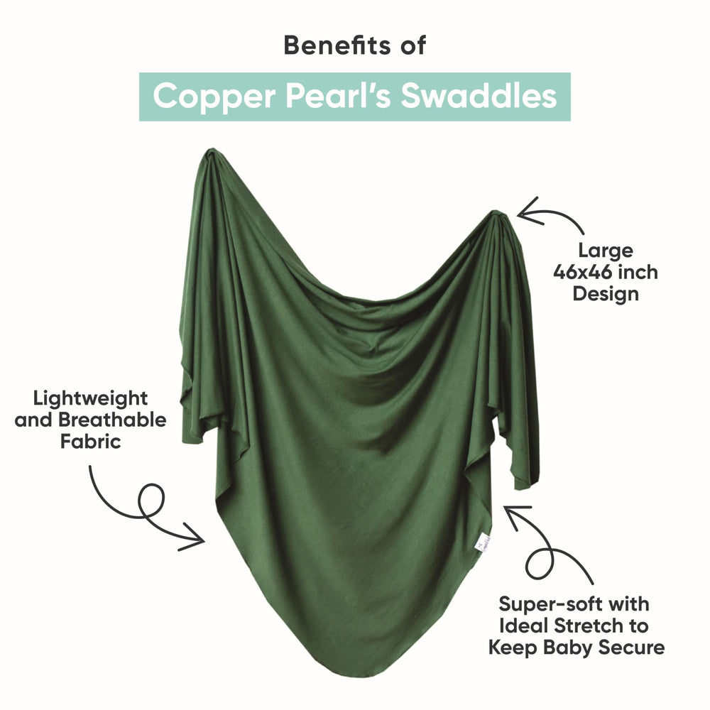 Copper Pearl Ash 46x46 swaddle offering roomy, versatile coverage