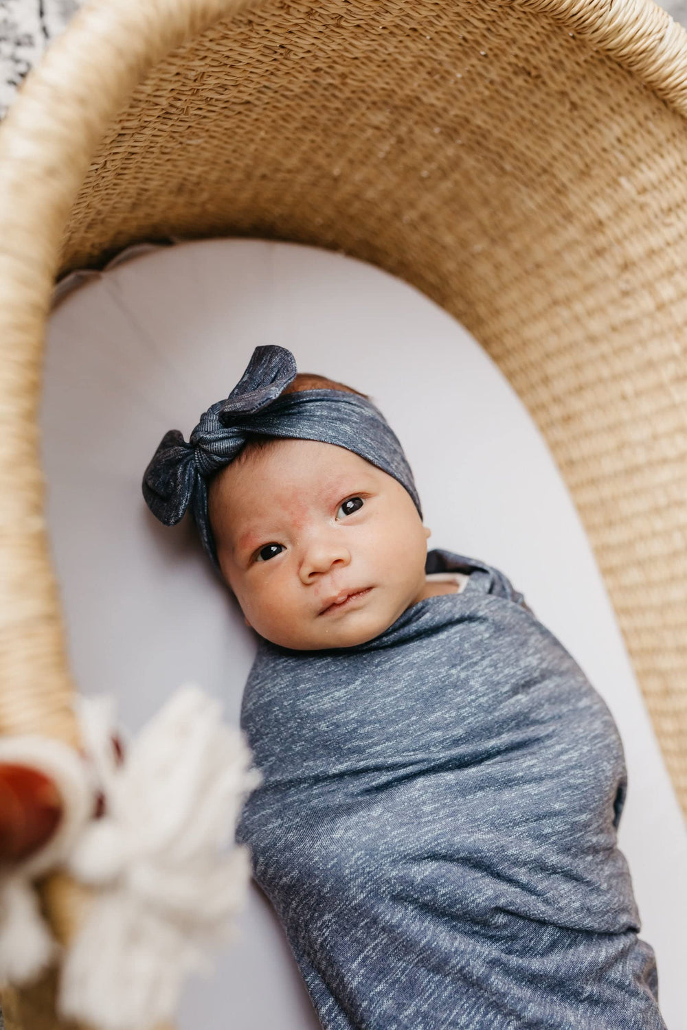 Copper Pearl coordinated looks pairing bows with swaddles and covers.