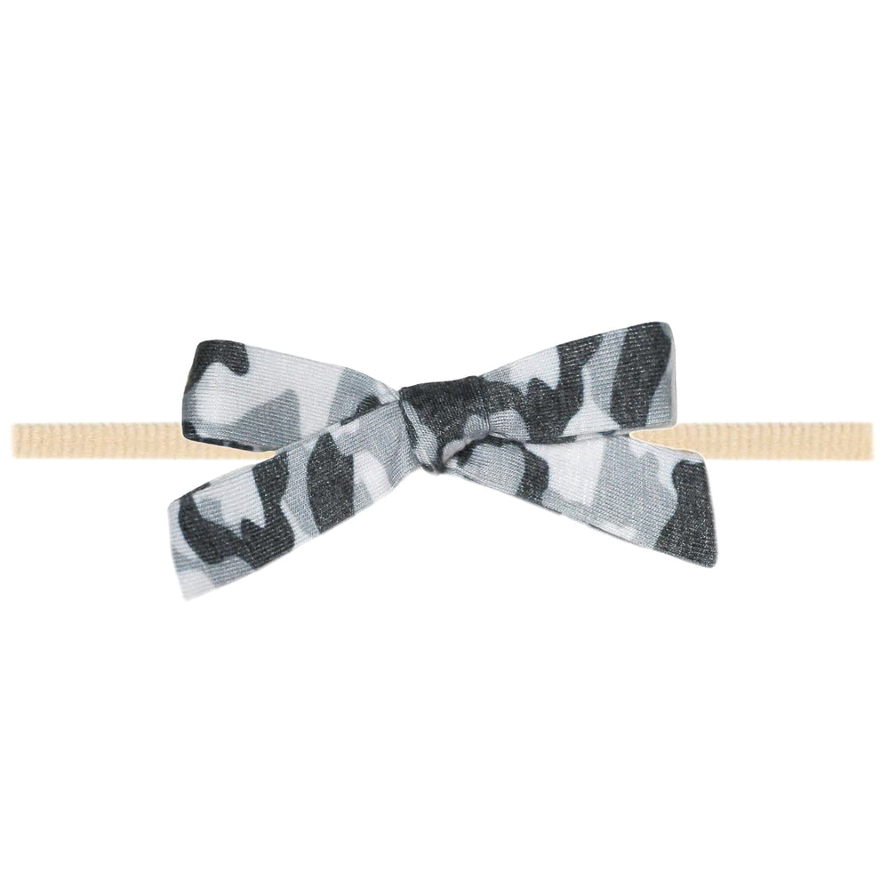 Copper Pearl baby bows premium soft headband for newborns and infants.