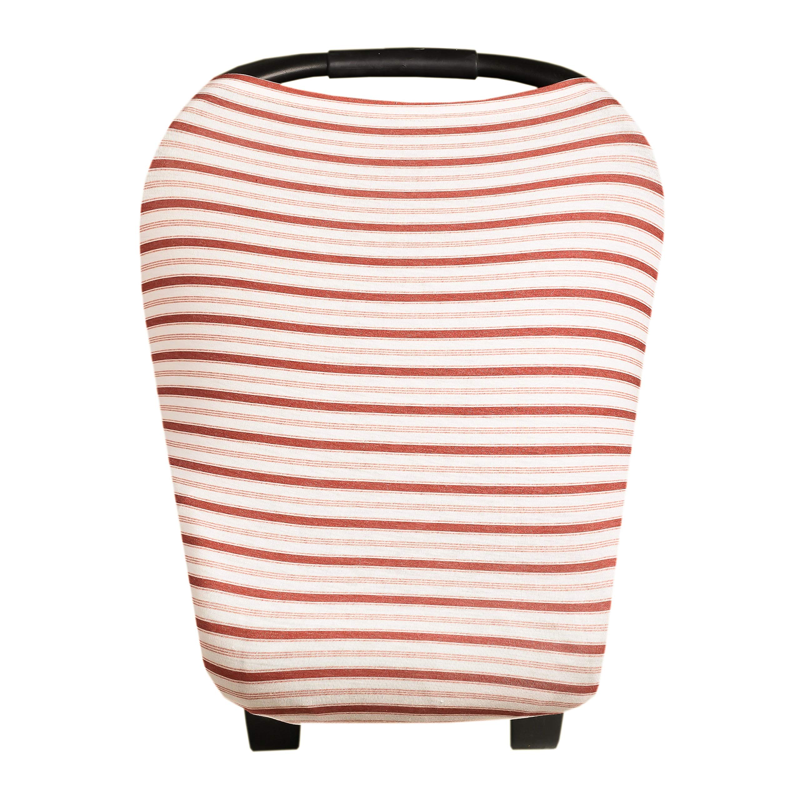 Copper Pearl baby car seat cover in navy blue stripe provides all-season protection.