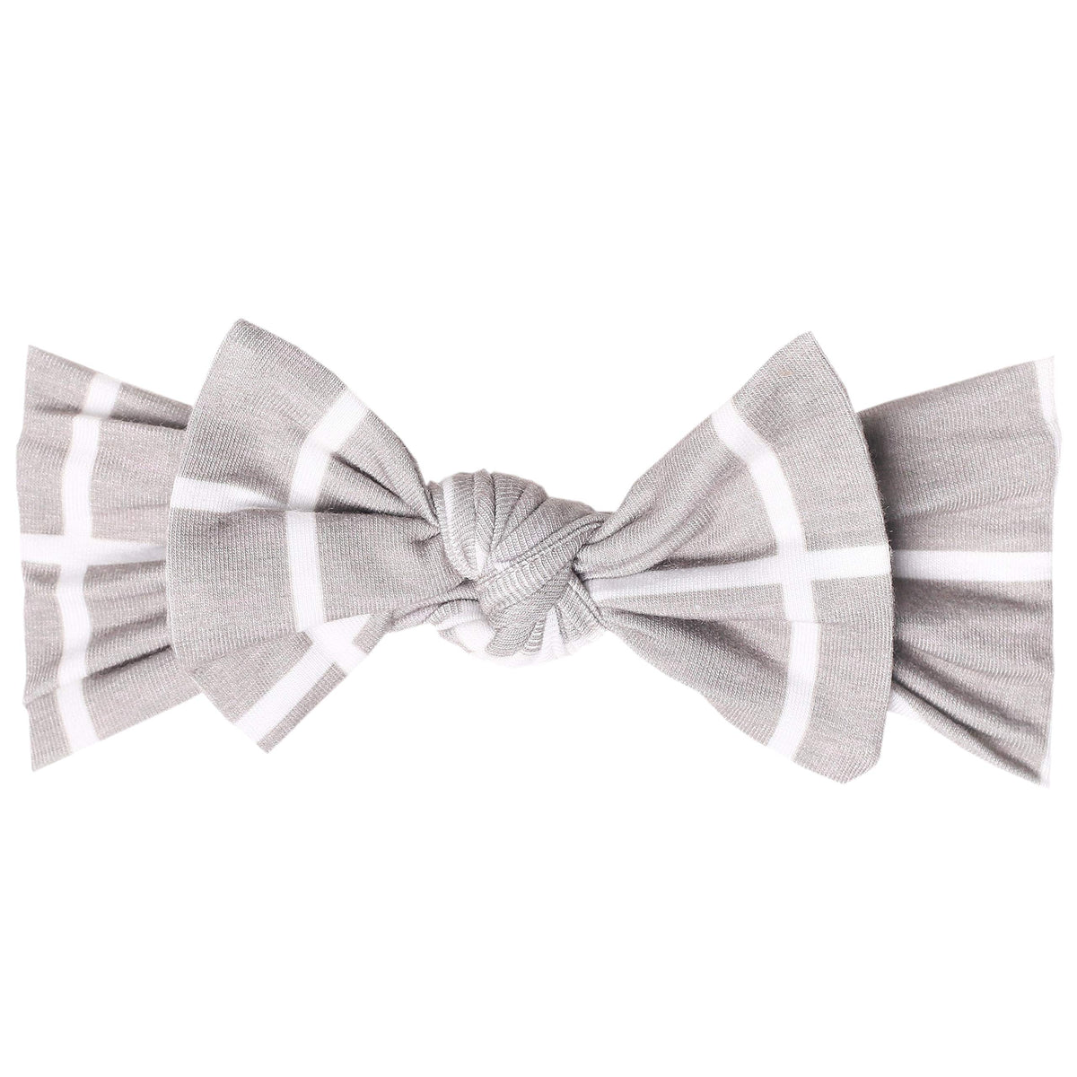 Copper Pearl baby headband bow with ultra-soft knit for everyday wear