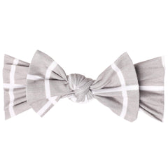 Copper Pearl baby headband bow with ultra-soft knit for everyday wear