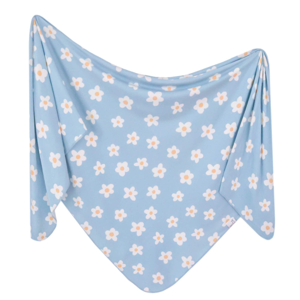 Copper Pearl baby swaddle blanket with soft knit texture for newborn comfort.