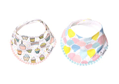 Copper Pearl bandana bibs Celebration 2-pack front view with stylish drool protection.