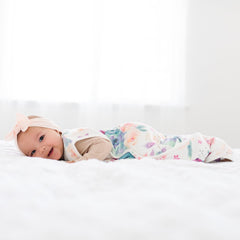 Copper Pearl Bloom sleep bag featuring a tag-free neck for gentle wear