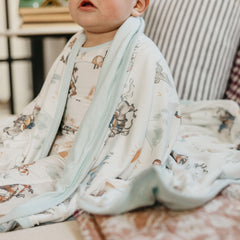 Boone knit blanket in playtime setup for tummy time and growth