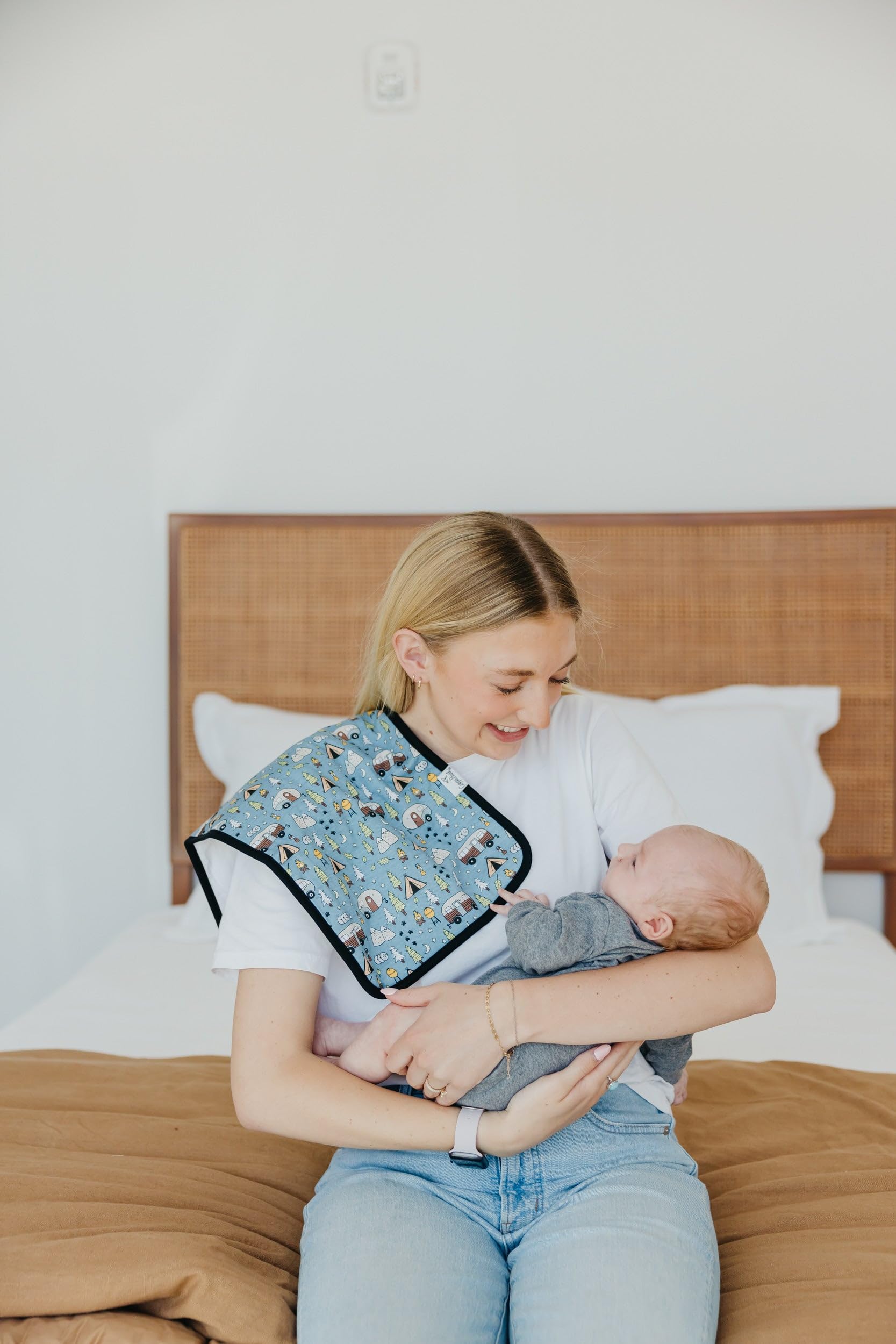 Soft cotton front and plain back designed for baby comfort with Copper Pearl cloth.
