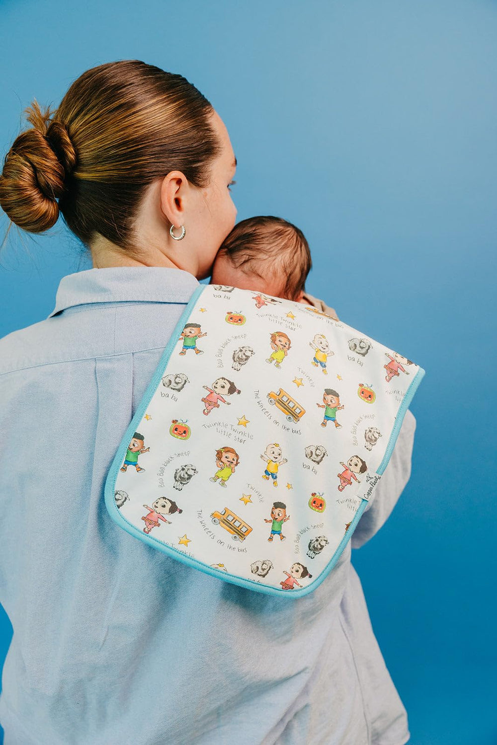 Copper Pearl burp cloth with absorbent middle layer for extra drool absorption