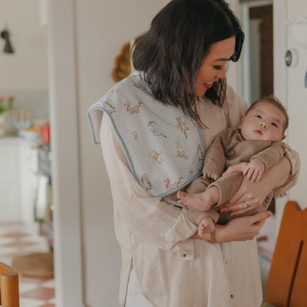 Burp cloth pairs perfectly with Copper Pearl bandana bibs