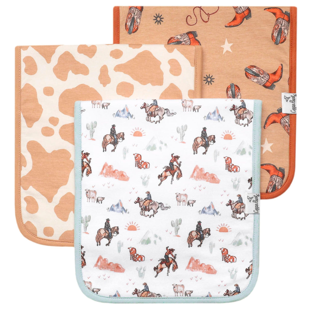 Copper Pearl burp cloth forest pattern for stylish burping and soft touch