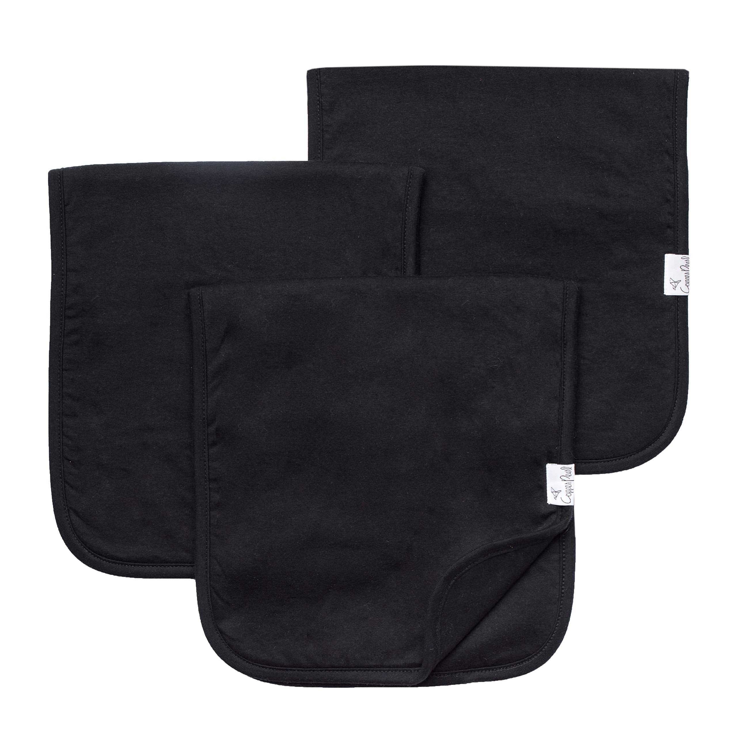 Copper Pearl burp cloths with three-layer absorbent design for mess-free feeds.