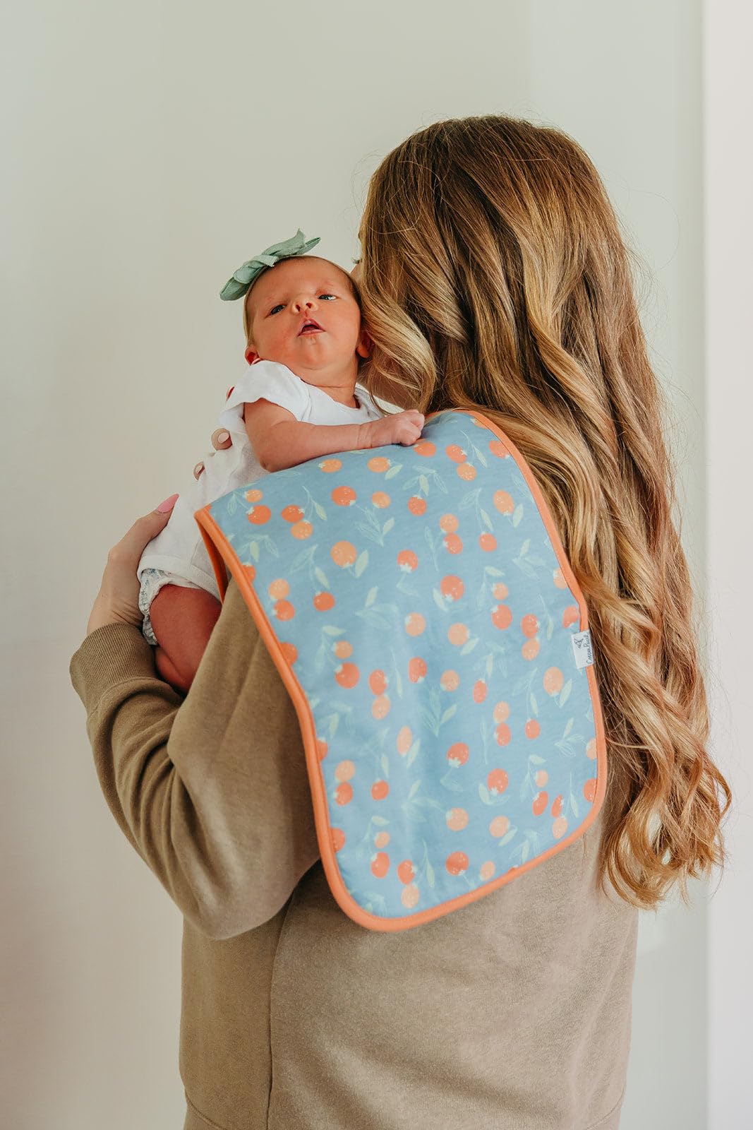 Copper Pearl 3-pack burp cloths packaged as a thoughtful baby gift