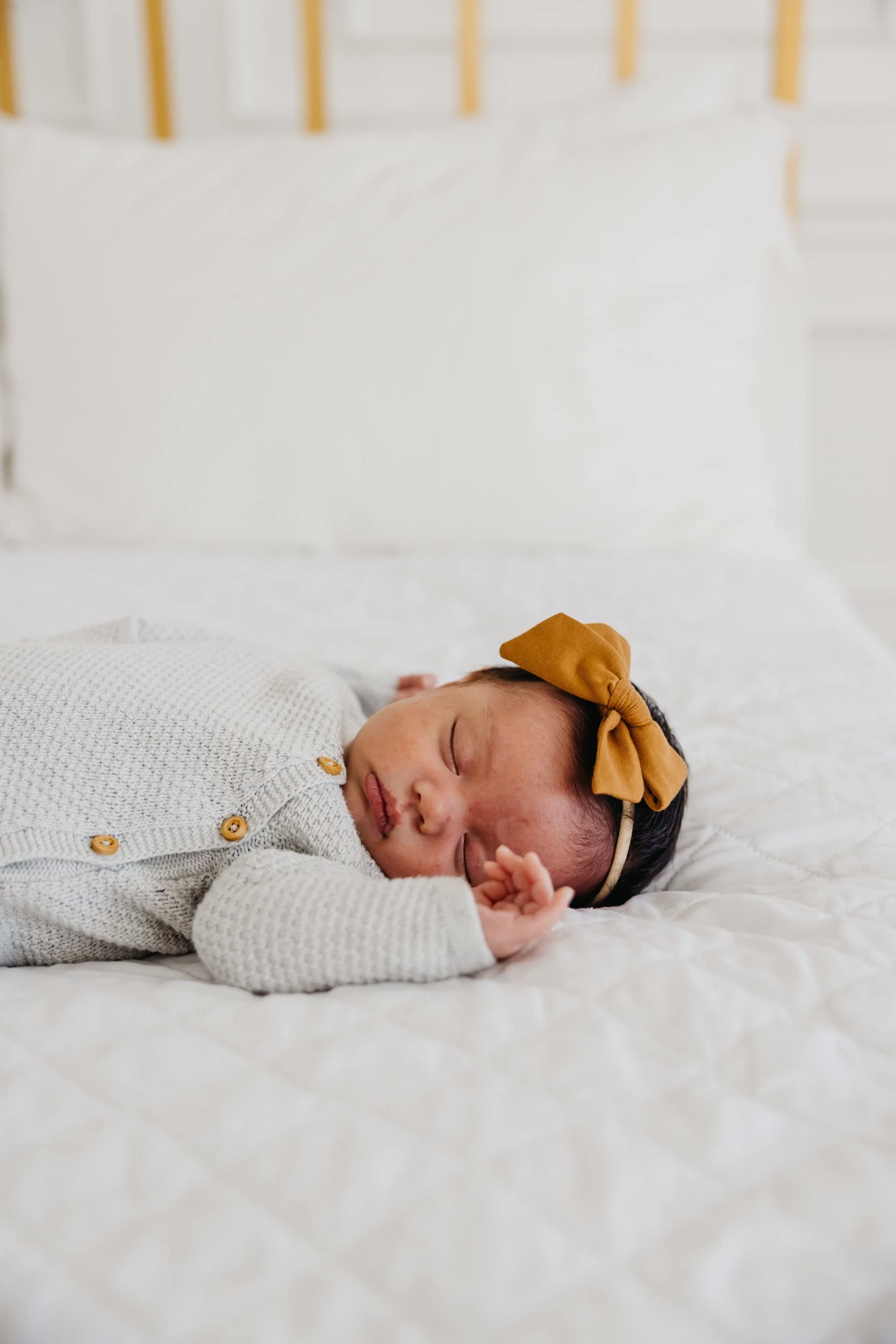 Copper Pearl Classic Baby Bow Camel close-up of soft material, gentle on skin
