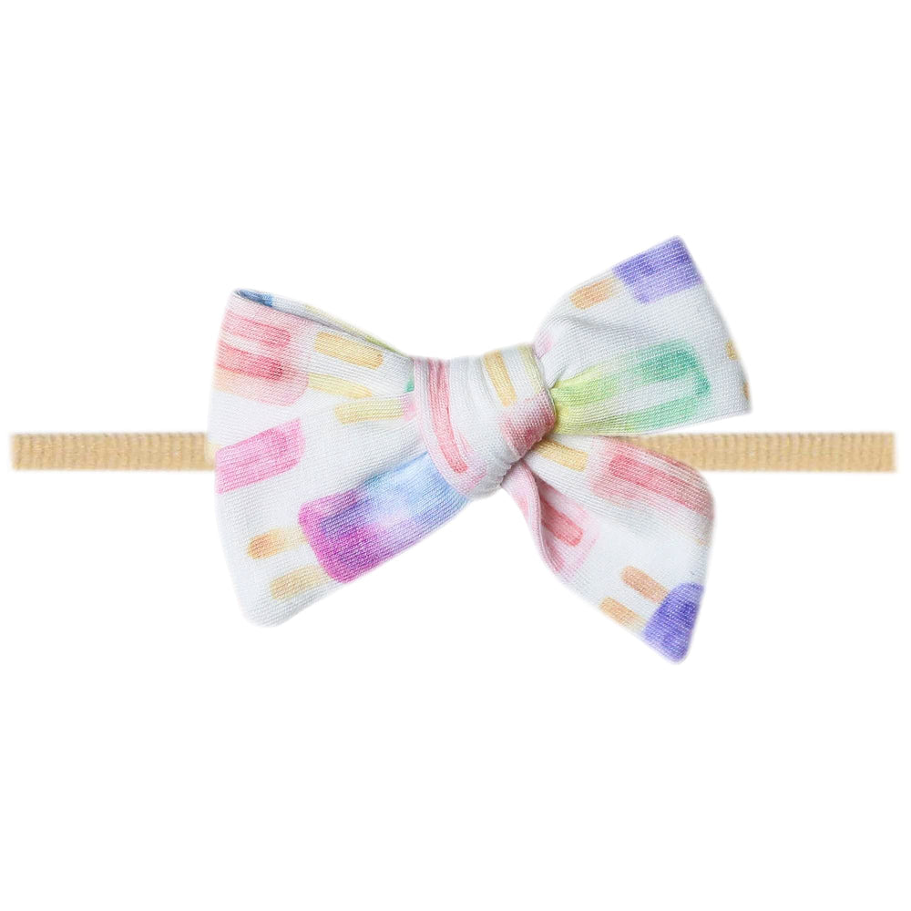 Copper Pearl Classic Baby Bow Summer front view, soft fabric for newborn comfort.