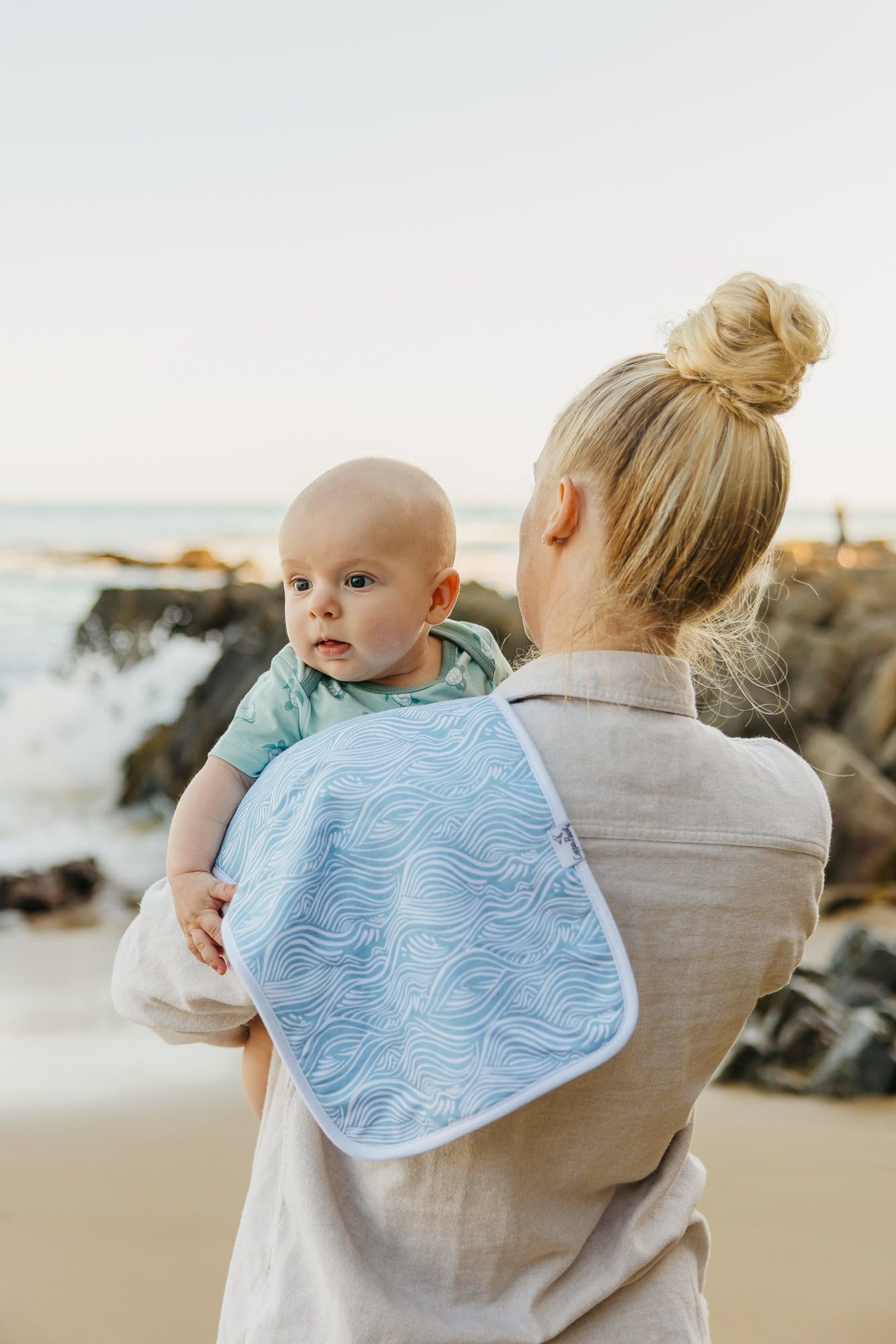 Cove Set burp cloths with triple layering for enhanced absorbency