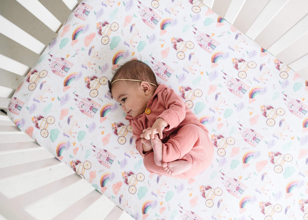 Copper Pearl crib sheet remains soft and vibrant after wash cycles.