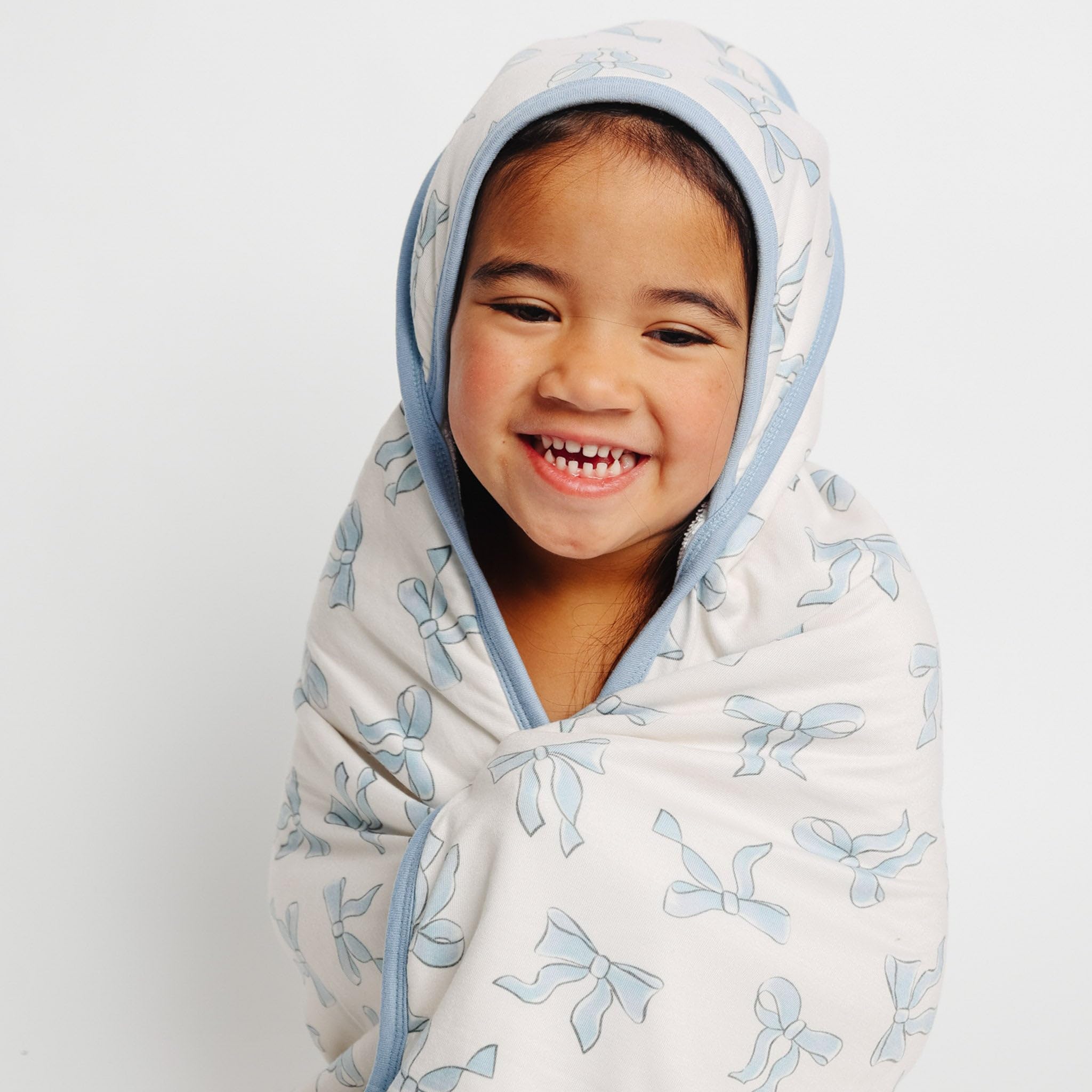 Copper Pearl Daphne Knit Hooded Towel grow-with-baby design suits infancy to toddlerhood