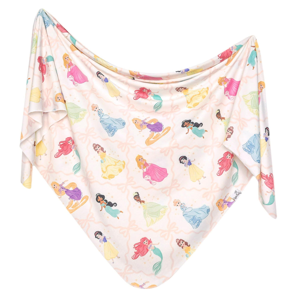 Copper Pearl Disney Princess knit swaddle blanket close-up showing soft fabric