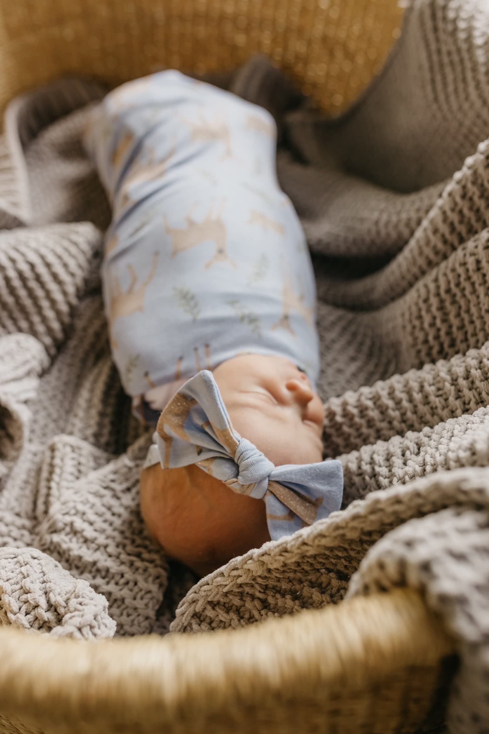 Copper Pearl Doe swaddle blanket shown as stroller cover for on-the-go warmth.