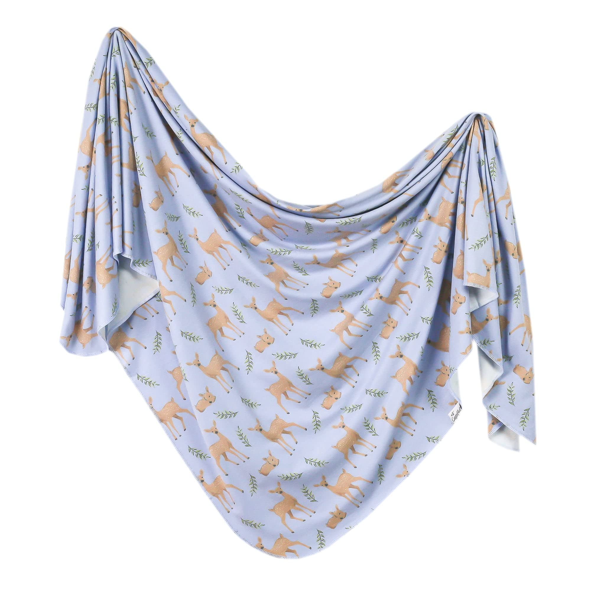 Copper Pearl Doe swaddle blanket in premium knit for soft baby comfort.