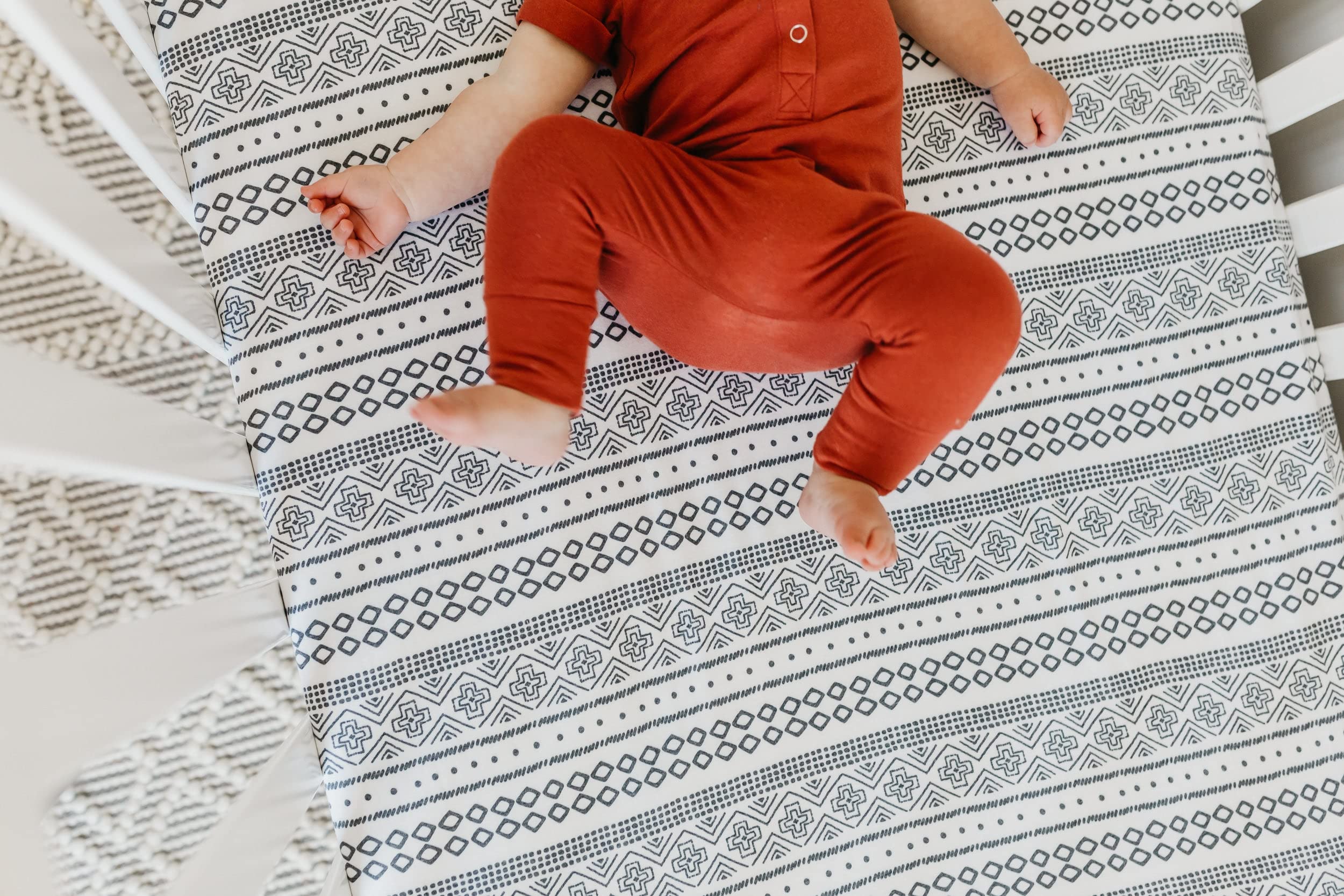 Copper Pearl durable crib sheet stays soft and vibrant after many washes