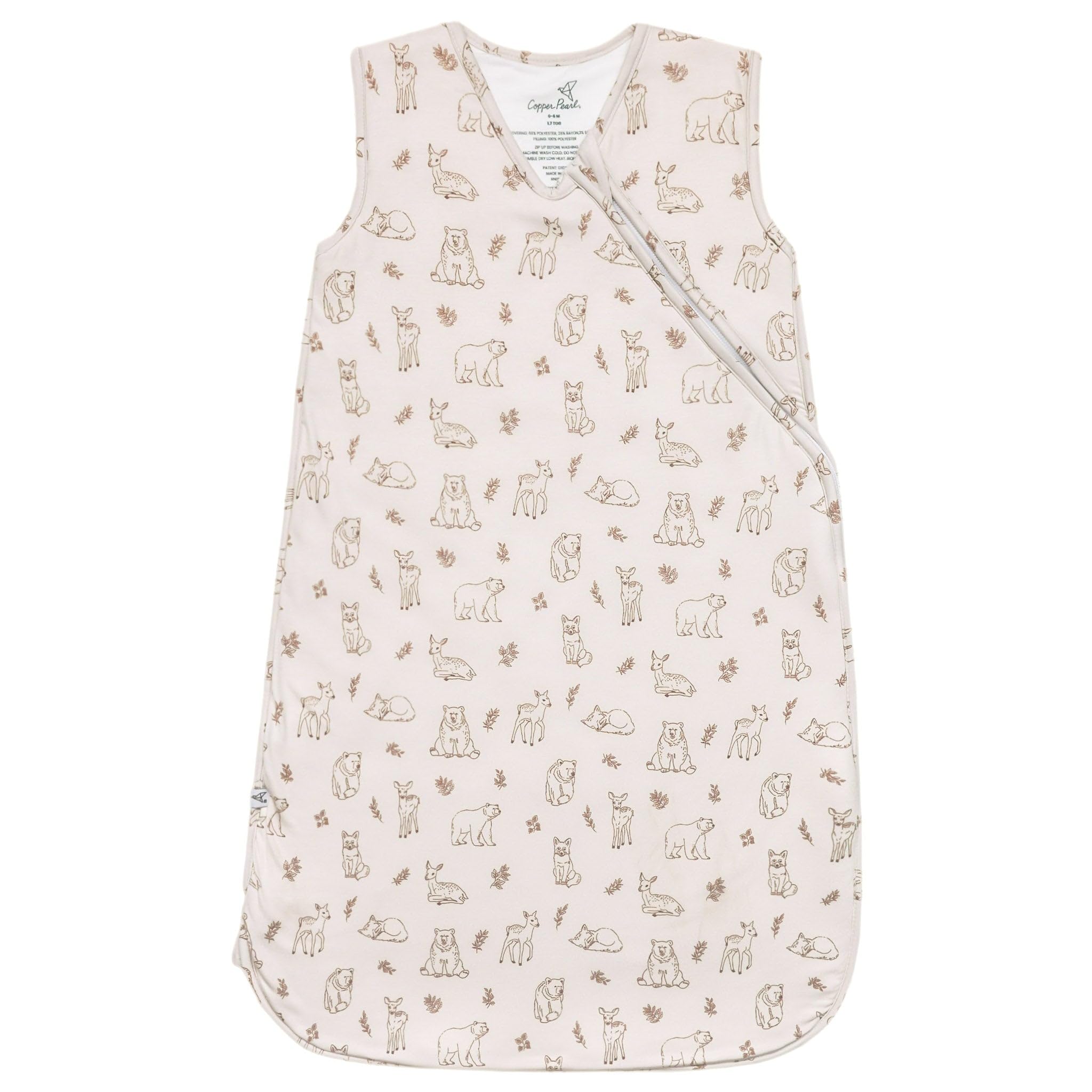 Copper Pearl Dylan sleep bag back view highlights roomy fit for growing baby