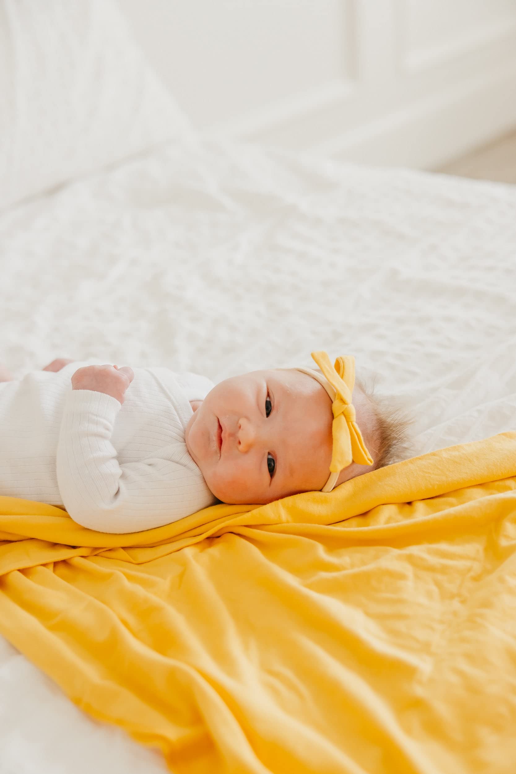 Copper Pearl Banana Swaddle Blanket is easy to care for and machine washable.