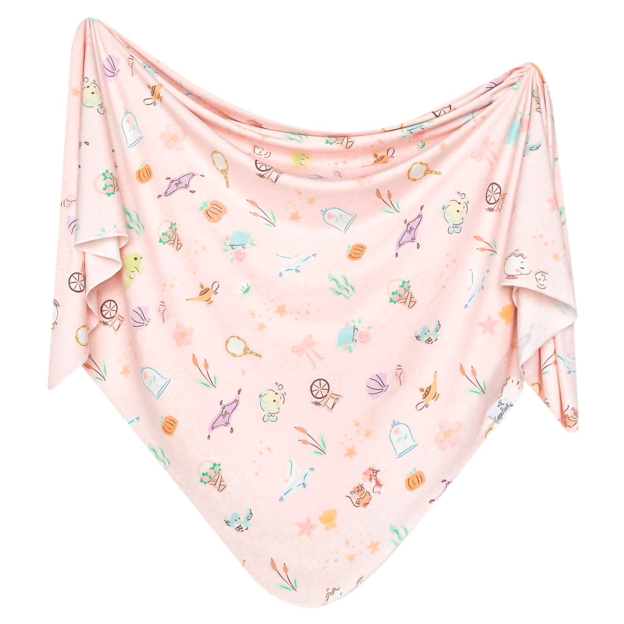 Copper Pearl Enchanted Friends swaddle closeup of soft knit fabric